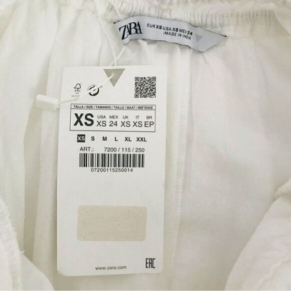 New! Zara Linen Crochet Bohemian Open Back Tiered Ruffle Sleeve White Maxi Dress - Picture 11 of 13